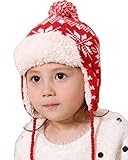 【SEBLES】 ベビー ノルディック ウィンター キュート ニット帽 赤ちゃん 0カ月 ～ 3歳 全3色 サイズ 48cm クロスセット (レッド)