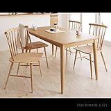 【商品名】SVN 天然木 タモ材無垢 ダイニングセット ダイニングテーブル（引き出し付）＆チェア 北欧スタイル シンプル ナチュラルテイスト 【サイズ】テーブル：(約)幅150×奥行80×高さ70cm チェア(約)幅49×奥行49×高さ83