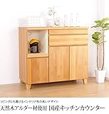 天然木製国産キッチンカウンター 幅100cm 完成品 台所カウンター 日本製 無垢材 モイス仕様 シンプル