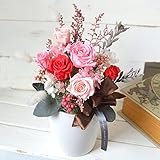 ギフト ほんのり香る 100% プリザーブドフラワー[アロマピュアroyal] (ピンク)