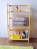 天然パイン材　ナチュラル　折りたたみ本棚シェルフ 多目的ラック　3段　幅53x高さ97cm