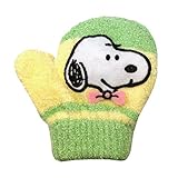 スヌーピー ベビーサイズ ミトン手袋 笛つき ニット手袋 防寒 雪用手袋 雪遊び スキー fo-sn41007 グリーン