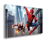 Spider ManホームカミングIron Manキャンバス壁アート 30" X 18" / 75 X 45cm DP_10307