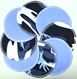 NuAngel Designer Washable Nursing Pads 100% Cotton - Blue & Blue Camo - Made in U.S.A. by NuAngel