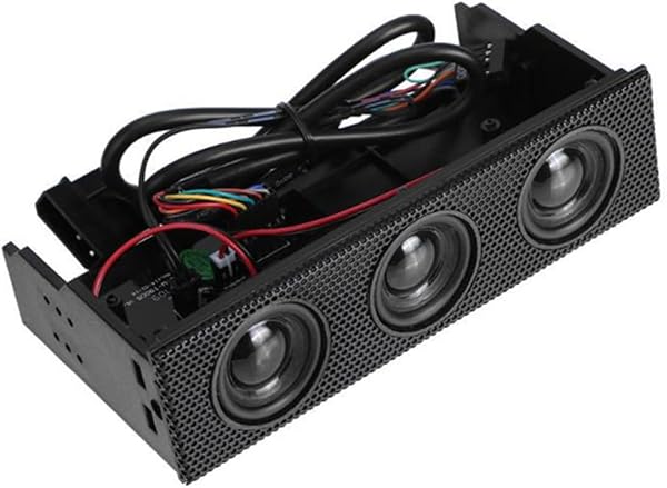 Wsikafxn 音楽ラウドスピーカーステレオサラウンドスピーカーブラックPCフロントパネルコンピューターケース組み込みマイク用 - 1