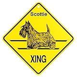 Scottie XING サインボード：スコッティ 横断 注意 英語 看板 Made in U.S.A [並行輸入品]