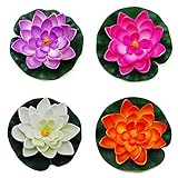 TAKIの部屋 睡蓮 スイレン 造花 美しい 陽気 春の気分 ホーム プール お寺 飾り 4色 4pcs