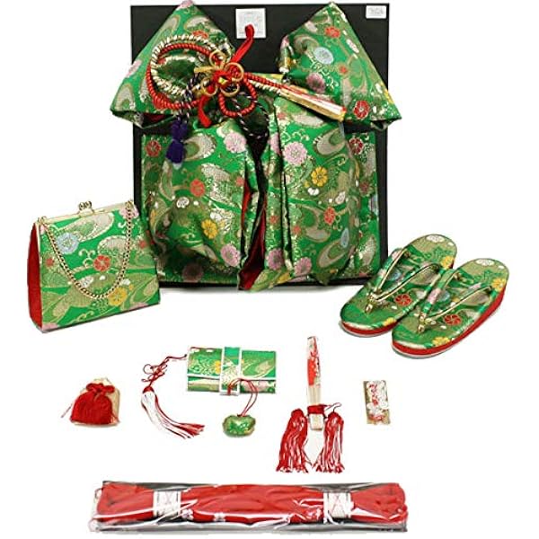 Amazon | 七五三 7歳用 正絹結び帯＋箱せこセット ohsk03 紫 | 着物