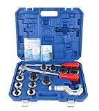 Hanchen 拡管ツール チューブカッターを含む 手動式 水道/空調配管用工具 3/8・1/2・5/8・3/4・7/8・1・11/8・11/4・13/8・11/2・15/8の11種類拡張ヘッド付