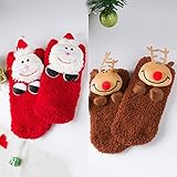 クリスマス 靴下 サンタ プレゼント かわいい ふわふわ キッズ ベビー サンタクロース ソックス トナカイ 1-3才用 男女兼用 2足セット