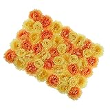 Perfk フラワー 人工花の壁　壁掛け　造花　シルク　インテリア　飾り　写真小道具　全７タイプ選べる - 黄, 68 x 50 x 6cm