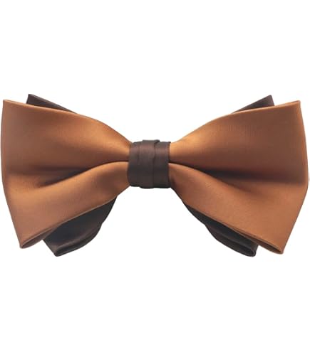 ✳︎ハンドメイド✳︎蝶ネクタイ テラゾー柄 ブラウン 刺繍の蝶