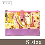ポーチェ(pouche) Ｗポーチ 花とちょうちょ Ｓサイズ(パープル)
