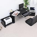 【限定セール】 パソコンデスク ローデスク ロータイプ コンパクト 省スペース l字型 おしゃれ 収納 木製 ブラック TCP344