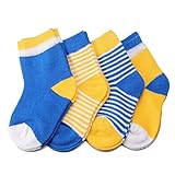 ベビーソックス – TOOGOO ( R ) 4ペア赤ちゃん幼児用男の子女の子子供用ソフトコットンソックスストライプsockscolors :イエロー&ブルーサイズ: XS（0 – 6か月）