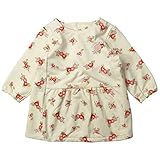 《秋冬物》(日本製) Pample Mousse(パンプルムース) ミニ裏毛プリントいちごモチーフ付裏毛ワンピース 90cm /IV NO.DP-63150