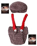 手作りニットベビー帽子パンツアイテム新生児の赤ちゃん女の子男の子服かぎ針編みのニットコスチューム写真写真の小道具衣装