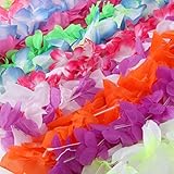 Silk Hawaiian Leis Necklace for Luau Party - Flower Lei Garland with Mutli-Color & Vibrant Floral De