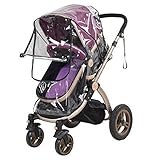 ノーブランド品　ユニバーサル　PVC　ベビーカー用　乳母車　レインカバー　蚊帳　防塵　防風雨　透明　軽量　2個入り