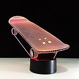 Caryy 3d LED Illusionランプ、7色リモートコントロールDimensional Visualスクーターライト、光学式ナイトライト、装飾雰囲気テーブルランプ、子供クリスマス誕生日ギフト