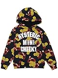 (ヒステリックミニ) Hysteric Mini CHEEKY FACE総柄 裏毛ロゴパーカー 140cm ブラック