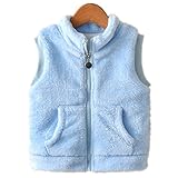 WIN 使える オシャレ女児 コットンベスト キルティング ダウンジャケット 秋冬 子供服　キッズ　アウター　中綿 厚手　暖かい (110cm, ブルー)
