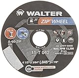 Walter ZIP Wheel High Performance Cutoff Wheel, Type 1, Round Hole, Aluminum Oxide, 4-1/2 Diameter, 