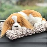 【ec-drive】すやすや リアル 犬 ぬいぐるみ 消臭炭入り インテリア 車内 (犬（白毛）)