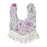 杜屋トヤ　ベビー用品　食事用スタイ　よだれかけ　ビブ　スナップ　タッセル　花柄　水波紋　水玉　雲　コットン　かわいい　柔らかい　出産祝い　プレゼント　保育園　80 x 70 cm (I)