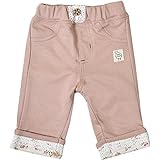 2017年 春物 UZULAND ウズランド 折り返し 裾レース ７分丈パンツ デニム裏毛 ピンク◇95cm