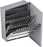 Chicago Latrobe 150 Series High-Speed Steel Jobber Length Drill Bit Set with Metal Case, Black Oxide