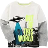 OSHKOSH(オシュコシュ) グローインザダークレイヤードUFOティ ホワイト トップス長袖Tシャツ 24ヶ月【並行輸入】