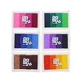 CCINEEインクパッドレインボーセットの6 DIYマルチカラークラフト24 colors-pink、イエロー、パープル、コーヒー、グリーン、ブルーby CCINEE
