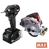 MAX(マックス)＜ミックスコンボセットB＞充電式インパクトドライバ(PJ-ID151K)(黒)＆充電式防じん丸のこ(PJ-CS51DP)+電池パック合計3個