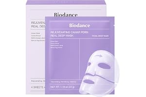 BIODANCE Rejuvenating Caviar PDRN Real Deep Mask, Overnight Hydrogel Mask, Skin Firming & Radiance Boost, Enhancing Recovery for All Skin Types, Korean Skincare, Stocking Stuffers | 1.19oz(34g) x 4ea