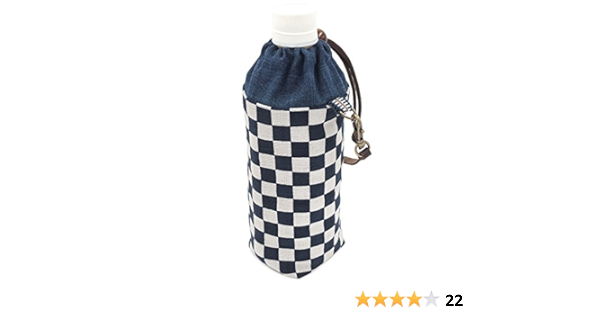 Amazon ペットボトルケース 500ml用 市松模様 濃紺 グレー 保冷 保温 和柄 ハンドメイド 日本製 水筒 マグボトル用アクセサリー オンライン通販