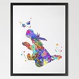 Dignovel Studios 11X14 Eeyore from Winnie the Pooh Watercolor illustration Art Print Cartoon Charact