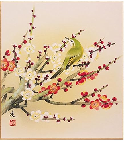 Amazon.co.jp: 中谷文魚 「 紫陽花 」 色紙絵 絵画 日本画 初夏の色紙