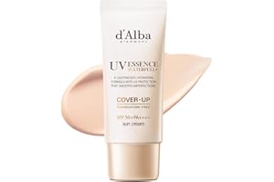 ダルバ(d'Alba) トーンアップ UVエッセンス サンクリーム - SPF50+/PA++++ 化粧下地 日焼け止め 美容液 汗と水に強い ウォータープルーフ イージーウォッシャブル 一度に落とせる ファンデフリー 紫外線 敏感肌 乾燥肌 低刺激