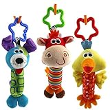 新しい2016赤ちゃんおもちゃ3pcs /ロットRattleハンドベル多機能ぬいぐるみベビートイベビーカーモバイルギフト