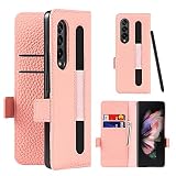 Galaxy Z Fold3 5G SC-55B SCG11 ケース サムスン galaxy z fold3 5g 手帳型 ギャラクシー z フォールド3 5g カバー sc-55b 手帳ケース sog11 case Zouzt 牛革 本革レザー 本皮 財布型 カード収納 スタンド機能 Sペン収納機能付き マグネットバックル 耐衝撃 おしゃれ 6色 ピンク