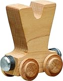 【米国正規商品・並行輸入】ネームトレイン 木製おもちゃ NameTrain Clear Finish Letter Cars - V ★着色なしモデル