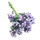 Perfk 結婚式　人工花　造花　雄しべ/雌しべ　8.5cm　手首の花　ケーキ装飾　撮影小道具　全8色 - 紫