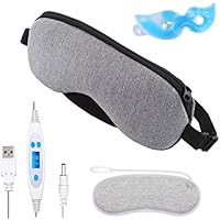 BESTUR ホットアイマスク USB電熱式 温冷両用 液晶デジタル表示リモコン 疲れ緩和 睡眠改善 安眠目元 繰り返し使用可能 タイマー設定 温度調節 蒸気 遮光 父の日 恋人 母 誕生日プレゼント 仕事/勉強/昼休み/旅行/出張用 日語説明書 ギフトケース包装