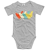 Retro Art Chicken 女の子の赤ちゃんショートスリーブオニーショーツ下着新生児の下着