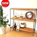 LAND PLANTS 【インテリア雑貨】 天然木キッチン収納 ワイヤーオープンラック AKB-403BR 東谷 アイボリー