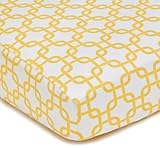 American Baby Company 100% Cotton Percale Fitted Crib Sheet, Golden Yellow Twill Gotcha by American 
