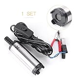 Mallofusa 24V DC 38mm 電気式 水中 水 油 燃料 ディーゼル ポンプ 8700r /分 シルバー