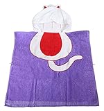 Nice Days（ナイス　ディズ）　 子どもバスローブ 　可愛いキャラクター　 (パープル猫)