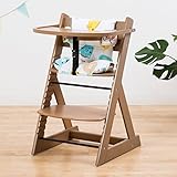 【ベビーチェア テーブル付き ハイチェア 高さ調節 木製 専用クッション付き】こどもと一緒に成長するチェア 高さ調節可能！ 安全ベルト付き ふかふかクッションセット チェア色：アニマルブルー クッショ